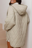 Snap Down Long Sleeve Quilted Winter Coat
