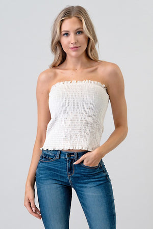 Midnight Dream Velvet Tube Top Cream