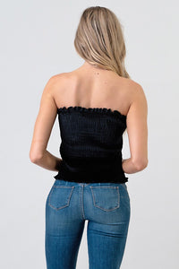 Midnight Dream Velvet Tube Top Black