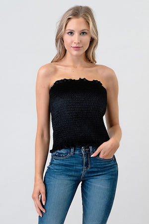 Midnight Dream Velvet Tube Top Black