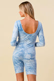 Bursting With Joy Long Sleeve Romper in Sky Blue