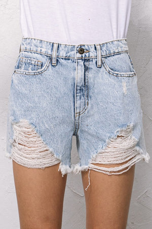 HAPPY TIMES HIGH RISE DENIM SHORTS