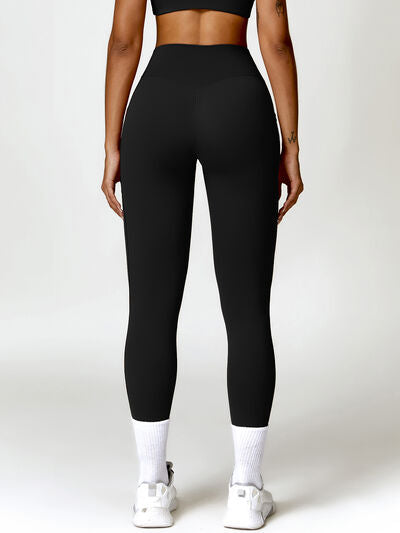 Twisted High Waist Active Pants with Pockets