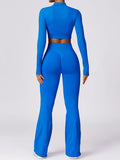 Zip Up Baseball Collar Outerwear and High Waist Pants Active Set