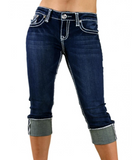 L.A. IDOL CLASSIC DARK WASH CAPRIS