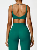 Round Neck Spaghetti Strap Active Bra