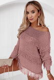 Fringe Detail Long Sleeve Sweater