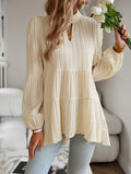 Round Neck Long Sleeve Blouse