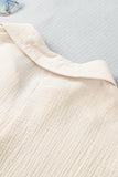 Textured Johnny Collar Short Sleeve Romper