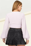 BREAK THE RULES TIE CROP TOP IN LILAC
