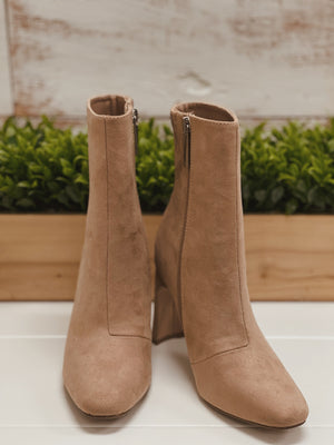 Rogue Warm Taupe Suede Bootie