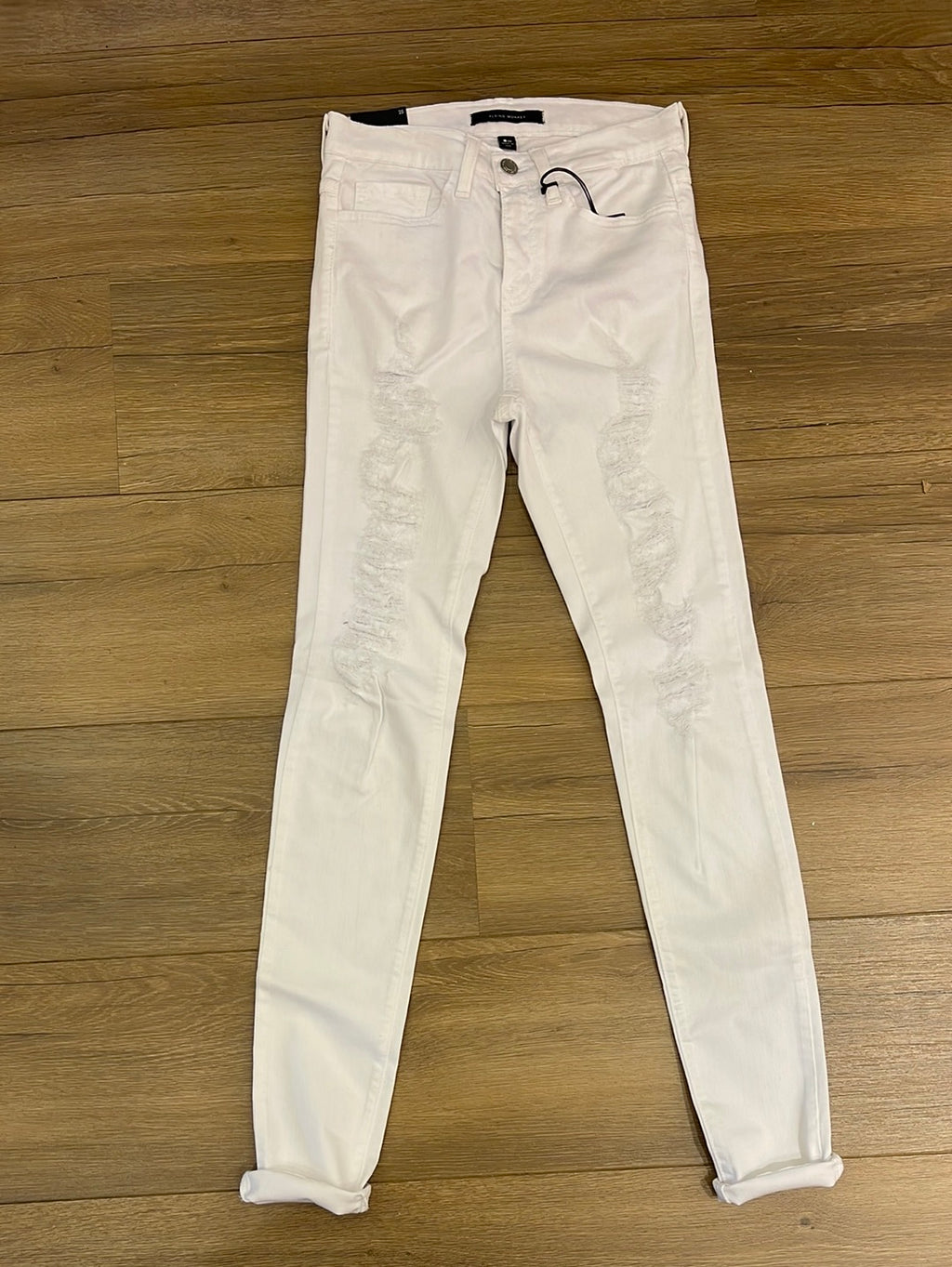 Flying Monkey Goal Getter Distressed White Skinny Jeans