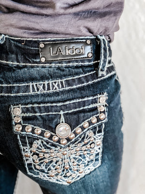 L.A. IDOL BLING CROSS CAPRIS – decadence