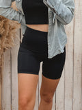 Get Things Done High Waist Tummy CBiker Shorts Black