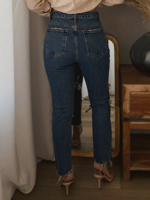 Measure Up High Rise Distressed Straight Jeans