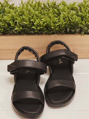 Cloud Nine BLACK Velcro Strap Sandals