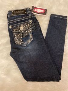 L.A. IDOL WING LITTLE GIRLS SKINNY JEANS SZ 8