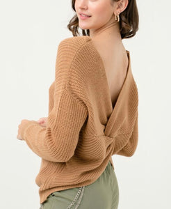 Do The Twist Sweater in Camel
