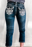 L.A. IDOL BLING CROSS CAPRIS