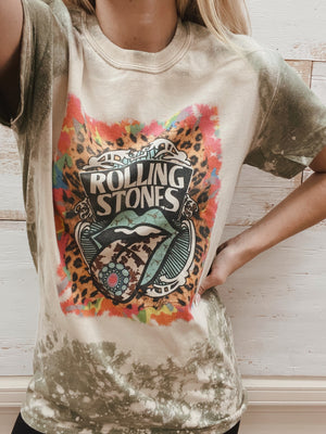 Rolling Stones Green Acid Wash Tee