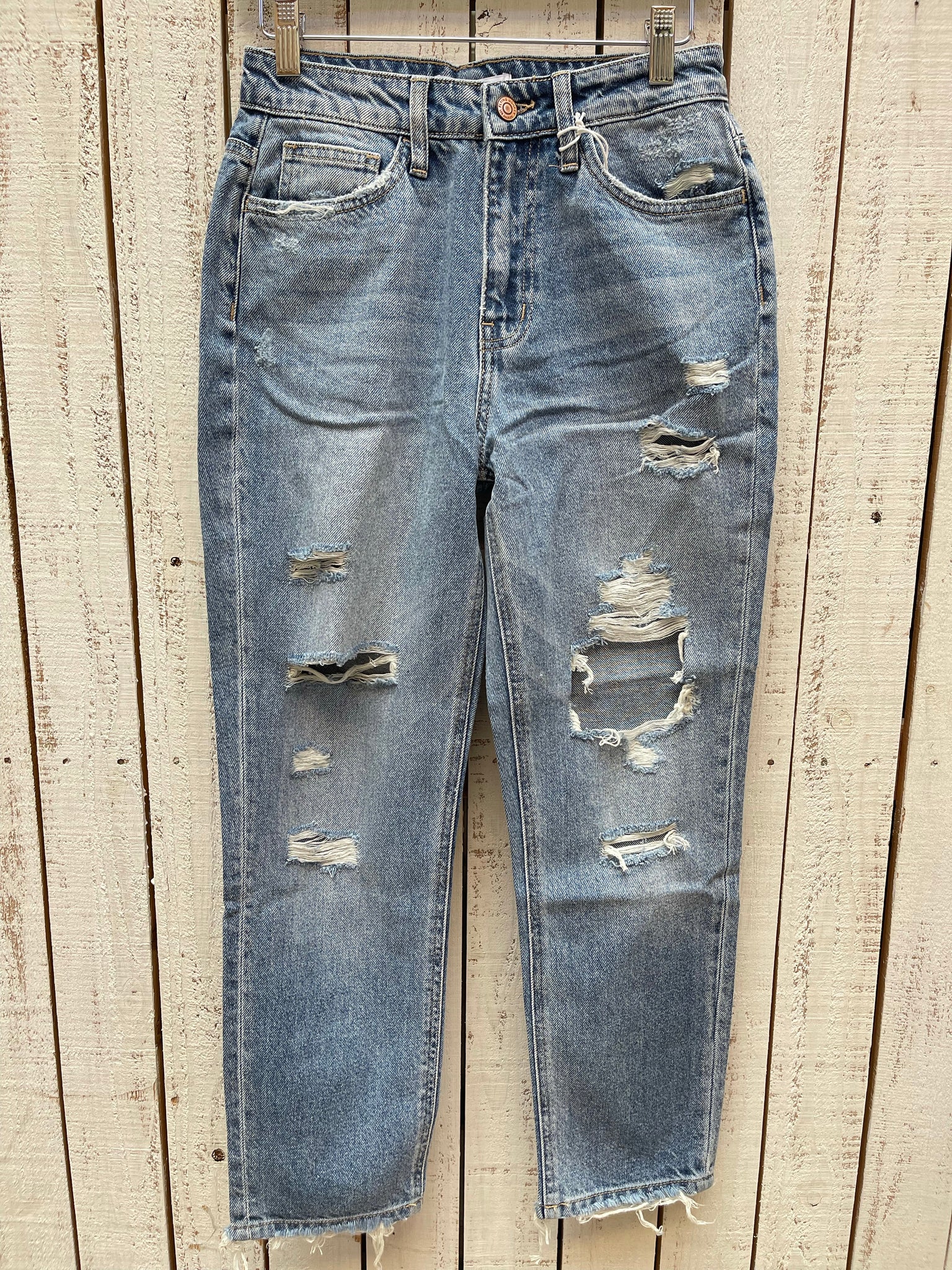 Flying Monkey Val Distressed Straight Mom Jeans
