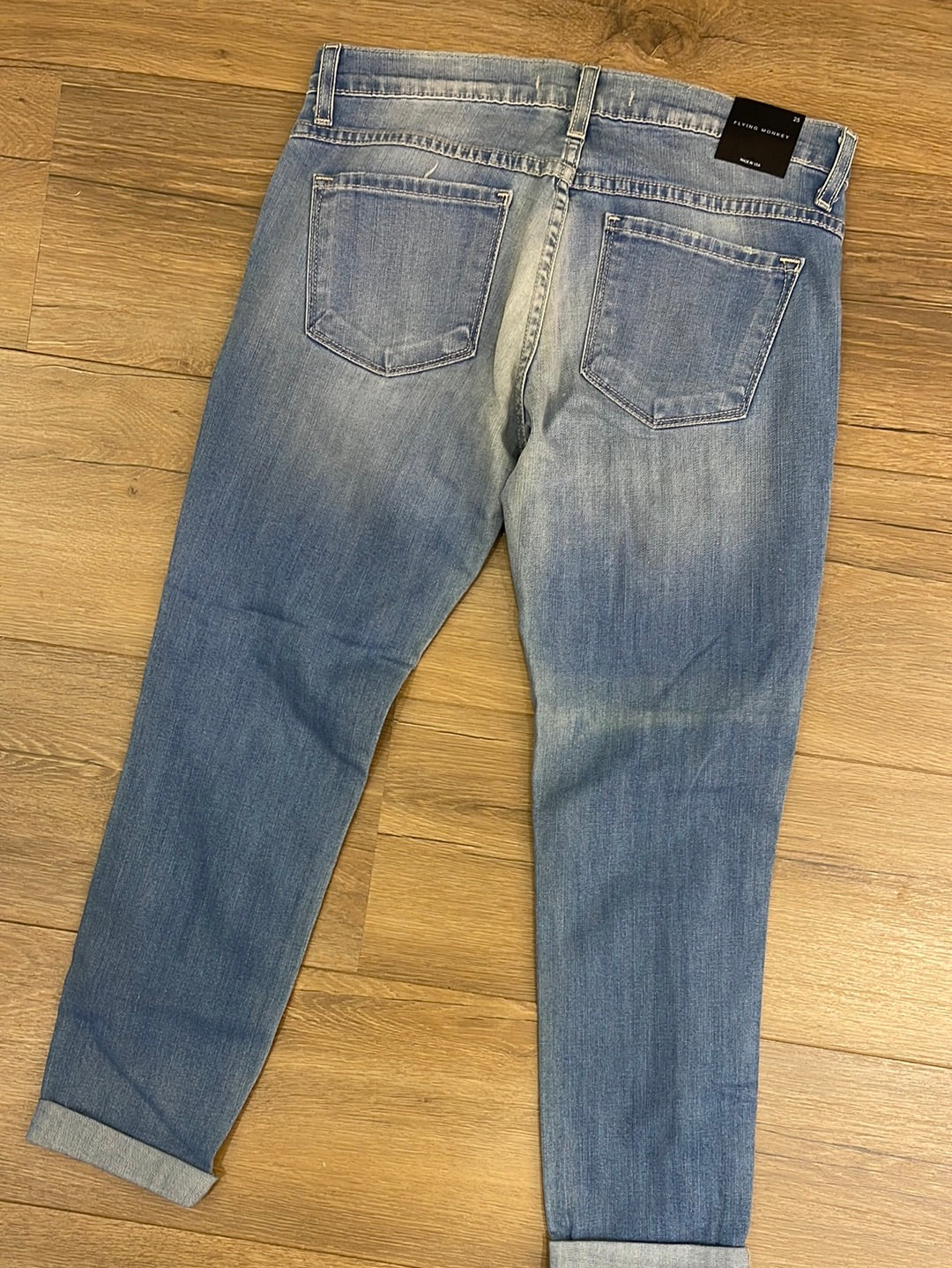 Flying Monkey Rise & Grind Distressed Relaxed Medium Wash Ankle Jeans