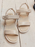Cloud Nine Cream Velcro Strap Sandals