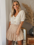 CHLOE BUTTON BLOUSE IN CREAM
