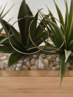 SLIM 2" GOLD HOOP EARRINGS