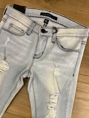 Flying Monkey Dusk Til Dawn Distressed Relaxed Light Wash Ankle Jeans