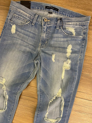 Flying Monkey Rise & Grind Distressed Relaxed Medium Wash Ankle Jeans