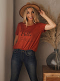 HELLO FALL TEE RUST
