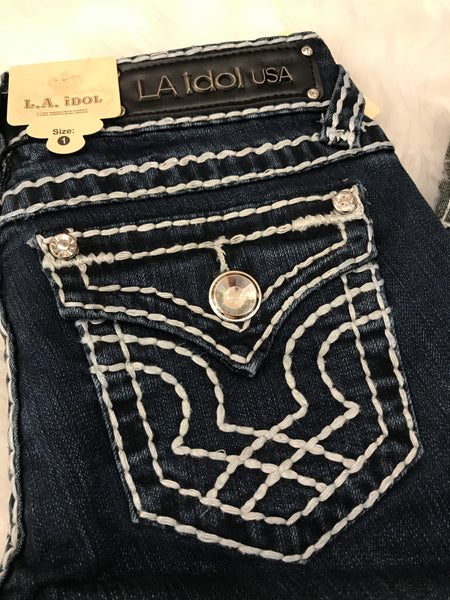 Dark wash capris store