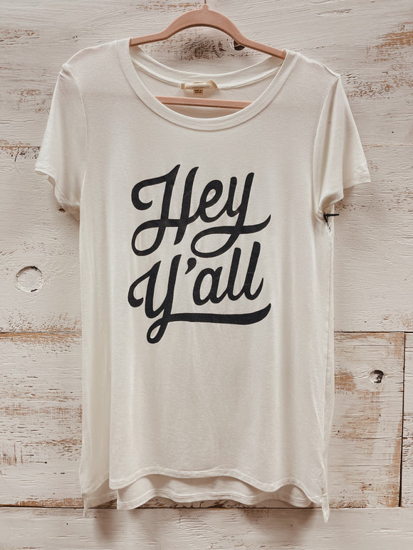 Hey Y'all TEE in White